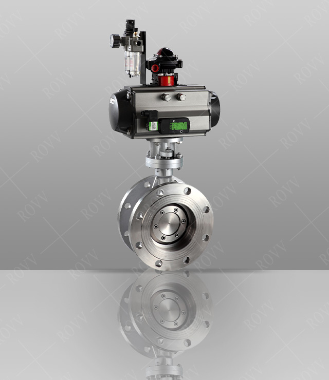Flanged triple eccentric butterfly valve (pneumatic)